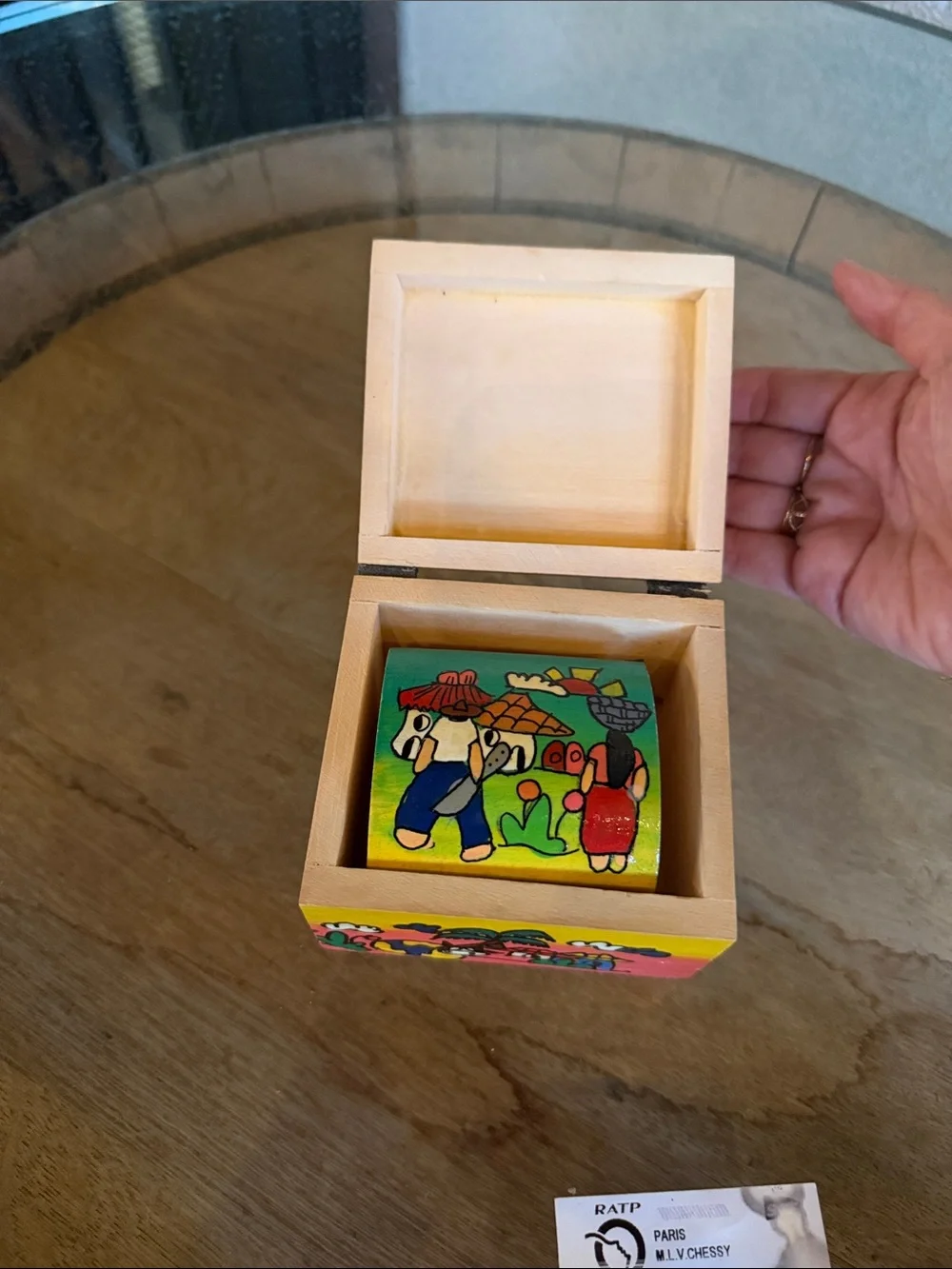 Colorful Hand-Painted Kids Nesting Boxes - Yellow & Multicolor